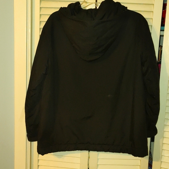 GAP Lrg Black LS Hooded Parka/Rain Coat. - Picture 7 of 9